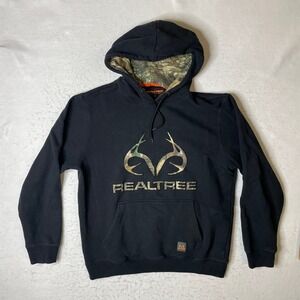 REALTREE Black Camo Lined Hoodie Pullover Sweatshirt Size L G by‎ Boston Traders